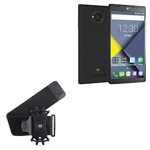 BoxWave Holster Compatible with YU nique Plus - ActiveStretch Sport Armband, Adjustable Armband for Workout and Running - Jet Black