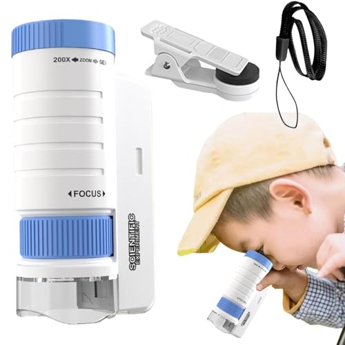 Microscópio Kids,Microscópio Infantil,Microscópio portátil portátil 60X-120X | Kit de miniscópio peq
