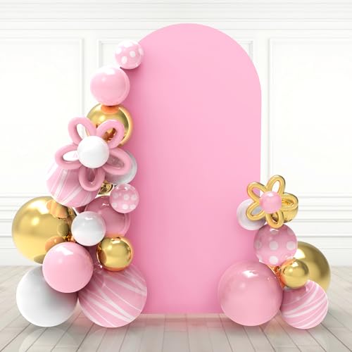 Babenest 6FT Light Pink Wedding Arch Backdrop Cover for Party Deco