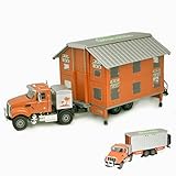 Ailejia Toy Holiday Camper RV Motorhome Toys DIE-CAST Truck Model Manual Deformation RV for Kid/Motor Home Toy (Orange with Red)