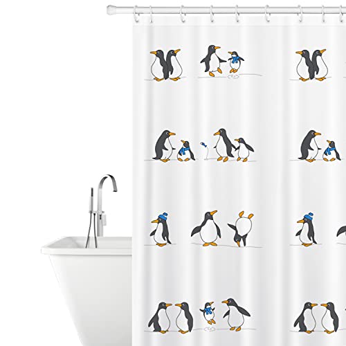 Tatkraft Penguins Rideau de Douche et Baignoire en Polyester Imperméable avec 12 Anneaux,...