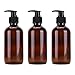 Produktbild Cabilock 3 Stücke Pumpflasche Braun Glas Pumpspender Leer Nachfüllbar Pumpseifenspender Reinigung Flüssigkeiten Pumpe Flasche für Küche Bad 250ml