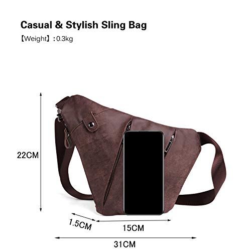 FANDARE Nieuwe borstzak segmenteerde schoudertas heren sling bag leer crossover rugzak schoudertas sporttas voor… - Afbeelding 8