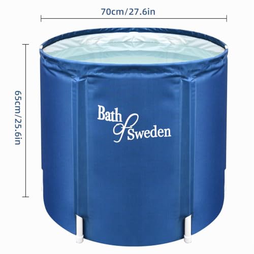 Schwänlein® Faltbare Badewanne Erwachsene 70x65cm Portable Klappbare Eisbad Badewanne Rund Tragbare Faltbar Bathtub für Kinder Mobile Badewanne für Sauna und Eisbad