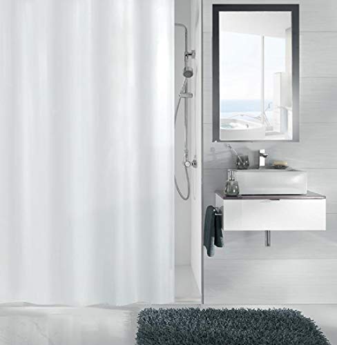 VITA PERFETTA Cortina de ducha EVA de plástico de calidad superior, 180 x 200 cm, color blanco