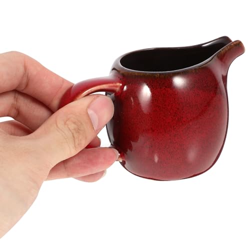 Mousseur et pichet pour lait et café rouge idéal pour la table - 4