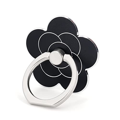 LaMignonne Cell Phone Ring Holder Flower Finger Ring Grip Stand 360° Rotation 180° Flip Universal Kickstand Compatible with All Smartphones (Dark)