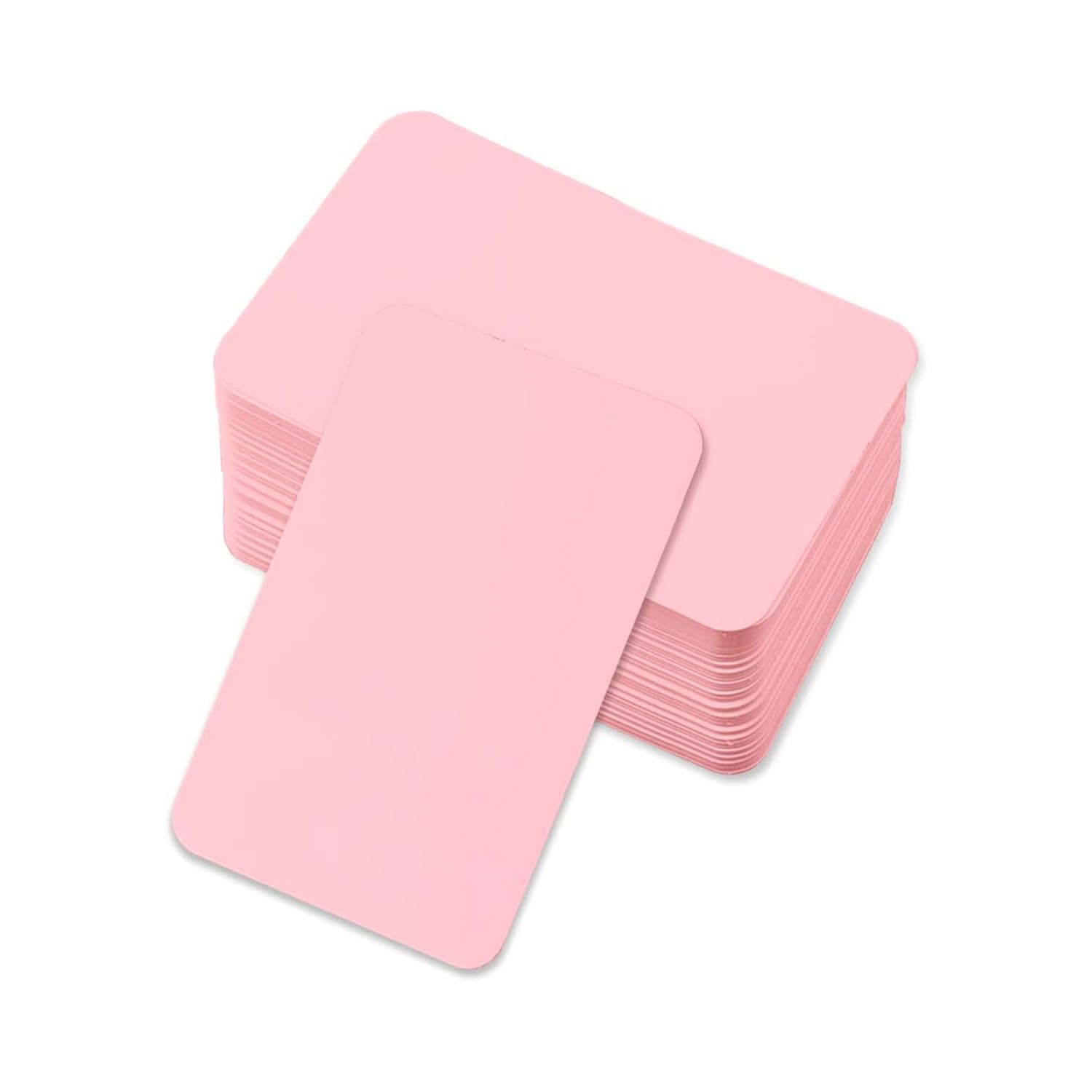 Hopzab 100 Pcs Blank Flash Cards Craft Words Hard Cardstock Message Card for Business Learning Study Painting DIY Memory Note Gift Tags Greetings Invitations(Pink)