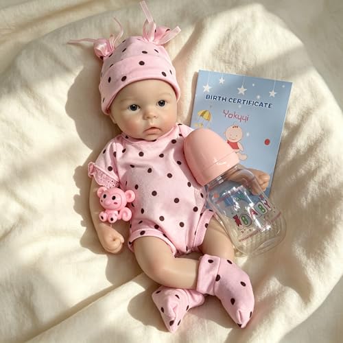 Muñeca bebé de silicona 13 pulg realista suave miniatura 4