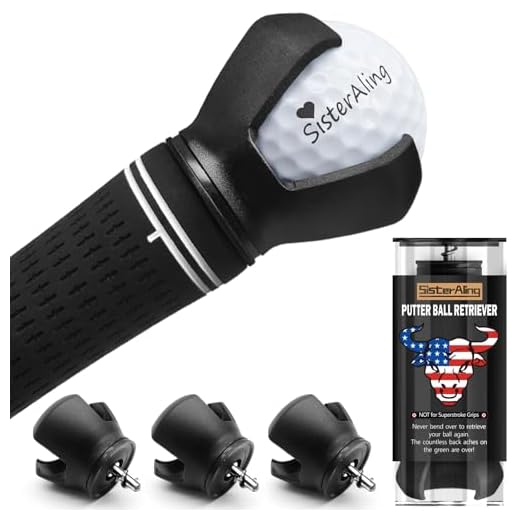 SisterAling 3-Prong Golf Ball Retriever Grabber Pick Up,Back Saver Claw Put On Putter Grip,Suction Cup Ball Grabber,Sucker for Golf Screws Tool