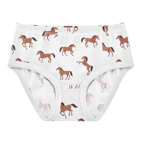 Wusikd Brown Horse Girls Underwear Cotton White Girls Briefs Soft Toddler Underwear 2T