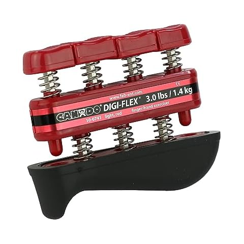 CanDo 10-0741 Digi-Flex Hand Exerciser, Finger 3.0 lb/Hand 10.0 lb, Red-Light Cover