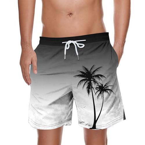 Xiaojmake Mens Swim Trunks 9 Inch Quick Dry Beach Board Shorts Hawaiian Tropical Swimwear Bathing Suit Swim Short with Pocket