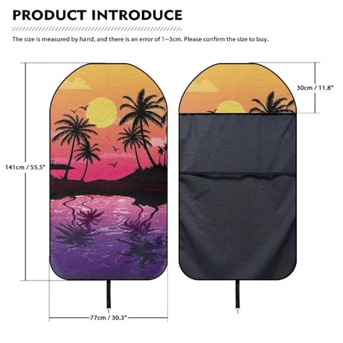 Image of Car Front Seat Covers Coconut Tree Seat Covers for Cars Waterproof Soft Auto Seat Covers Anti-Slip Fashion Auto Interior Easy to Install Universal Fit for Vehicles,Cars,Suvs,Vans,Sedans