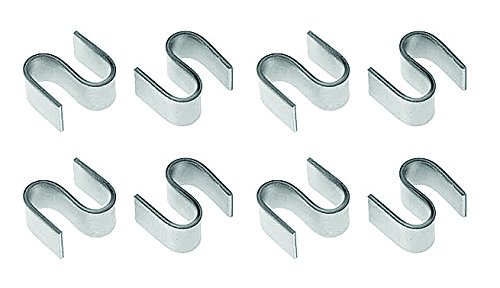 Quantum Storage Systems S-HOOK for Wire Shelving Units, Chrome Finish (Pack of 8)