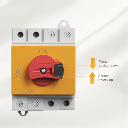 Interruptor aislador DC PV 1000V 32A solar de mango giratorio 2P para panel fotovoltaico 3