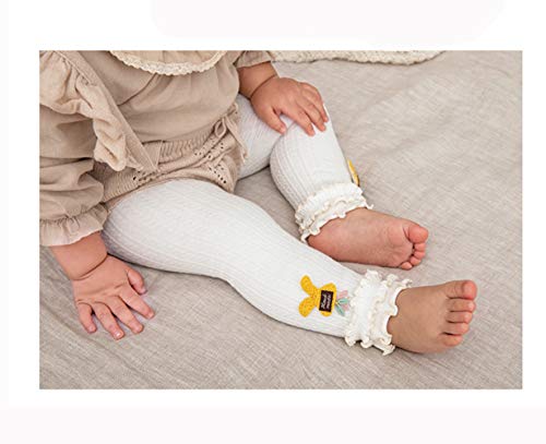 Sywwlov Baby Girls Leggings Pantyhose Ruffle Footless Tights Toddler Cable Knit Cotton Stockings 5 Pack2