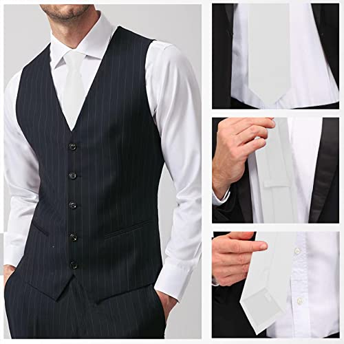 Image of Luckyvestir Mens Tie Solid Satin Neck Ties 3.15'' Formal Necktie for Wedding Business Christmas Father's Valentine's Day Gift
