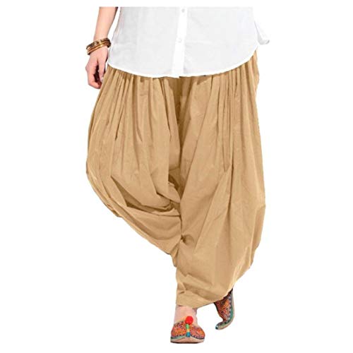 Women's Loose fit Cotton semi Patiyala Salwar White