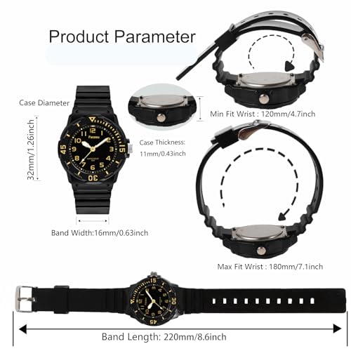 Kids Analog Watch for Boys Girls,50M Waterproof Children Quartz Soft Strap,Easy to Read Learn Time Watch for Kids Ages 3-124