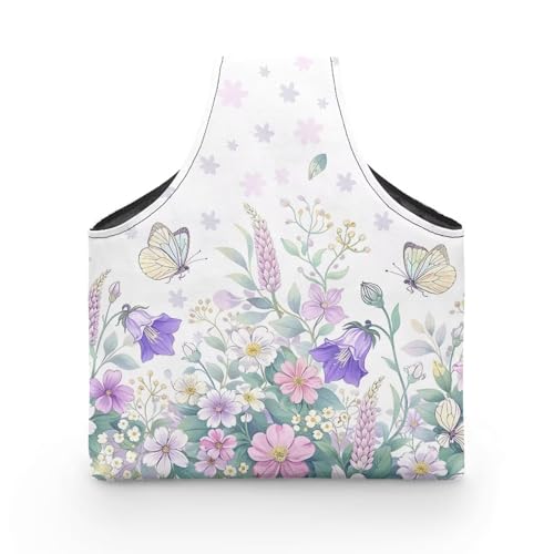 Image of ZUXONGSY Wildflower Knitting Bag Yarn Bags for Crocheting Butterfly Floral Yarn Storage Organizer for Crochet