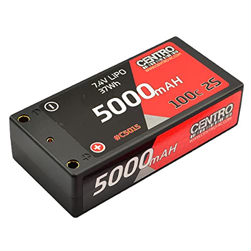 Centro 5000Mah 2S 7.4V 100C Hardcase Shorty Lipo Battery C5015