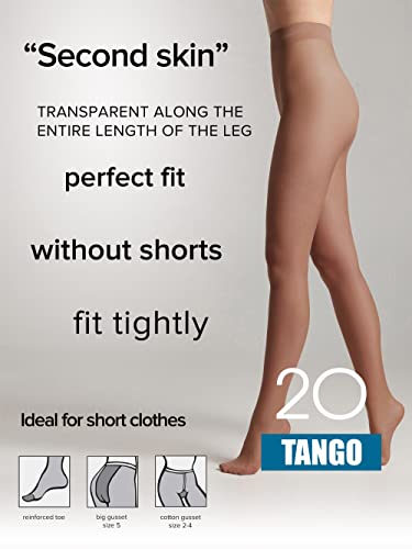 Image of Conte Tights Sheer to Waist Pantyhose with Satin Silky Touch Effect, Tango 20 Den