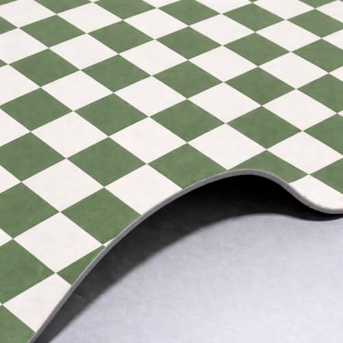 Image of HomeCloud Dish Drying Mat for Kitchen Counter Hide Stain Super Absorbent, Non-Slip, Heat-Resistant, Great for Dishes,Rack Pad, Kitchen Counter, Coffee Maker, Coffee Item (Chess Green, 50x40cm)