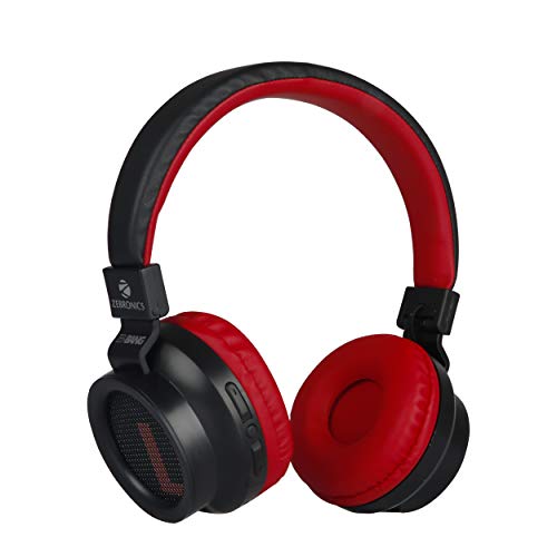 Zebronics-Bang Over The Ear Headphones With Foldable Design And Bluetooth V5.0 Headphones, Providing Up To 20h* Playback(Red) For Rs. 699 @ 61 %