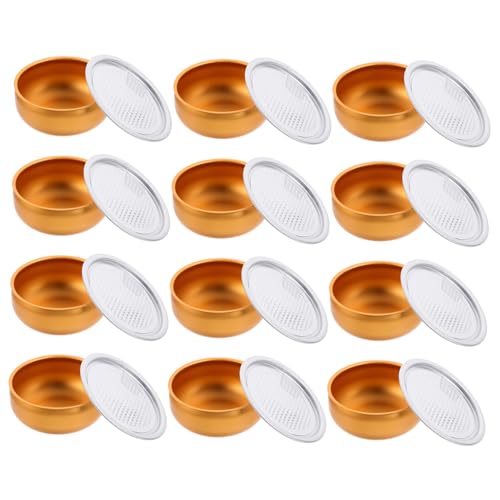 Healeved 12piezas Tarros De Vacíos Para Aromáticas Recipientes De Metal Redondos Con Tapa Almacenamiento Práctico y Hermético Para Manualidades y Cosméticos