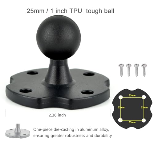 Vaubortti Aluminum Gps Mount, 17Mm Ball Mount And T-Bolt Ball Mount 2 In 1,Fit For Garmin Gps & Backup Camera Monitor thumb #4