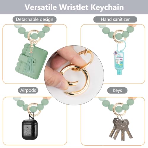 Image of Wristlet Wallet for Women with Keychain - RFID Card Holder Small Wallet Wristlet with Key Ring