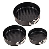 DECORNIJIA 3 Piezas Juego de bandeja para hornear pastel bandeja para hornear con de panal moldes redondos para pasteles antiadherentes moldes para pasteles antiadherentes Negro