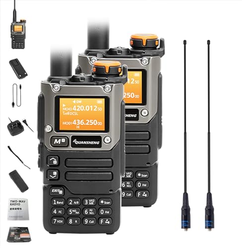 2 Packs Quansheng UV-K5(8) Radio USB-C Charging Two Way Radio Long Range with NOAA for Adults 5W U/V Dual Band DTMF AM FM Walkie Talkie Rechargeable UV-K6 771 Antenna