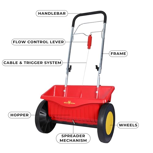 Image of WOLF-Garten 5450000A Perfect Spreader, Spreading Width 43 cm, 16L Container, Light & Manoeuvrable, Ideal for Spreading Seeds, Fertilizer, Sand - WE 430