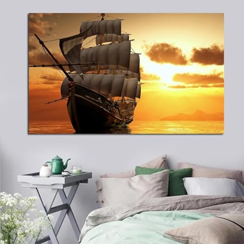 Tableau paysage marin grand format pour mur de salon moderne - 4