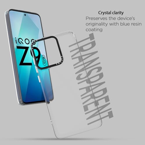 Image of Pikkme Back Cover for iQOO Z9 5G | Side Soft with Hard Transparent Back | PC + TPU Transparent Soft Case | Hybrid Crystal Clear Transparent Case (Transparent)