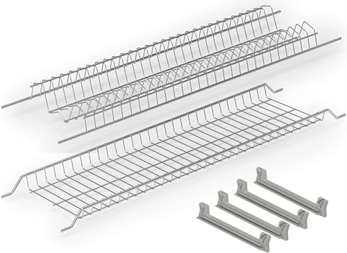 VI.TEL. Kit Escurreplatos de 86 cm de acero inoxidable de empotrar para gabinete de pared 90 cm rejilla para platos de alambre redondo Made in Italy