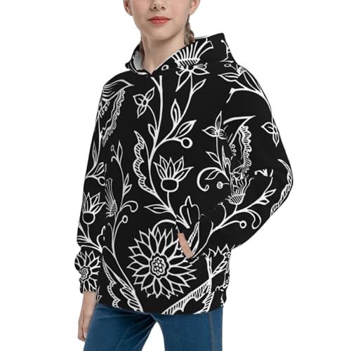 Abstract Florals Kid Hoodies Boys Sweatshirts Girls Pullover with Pocket2
