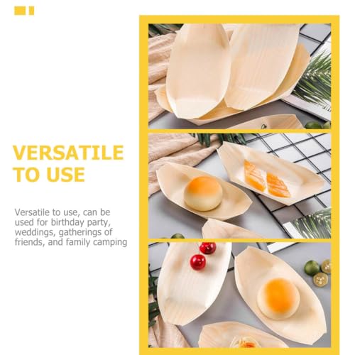 Platos desechables de madera para sushi x100 miniatura 3
