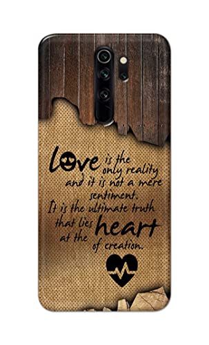 Image of PRINTFIDAA Love is The Only Reality and It is Not Mere Sentiment Printed Designer Hard Case for Redmi Note 8 Pro Back Cover -(e) RPM1010
