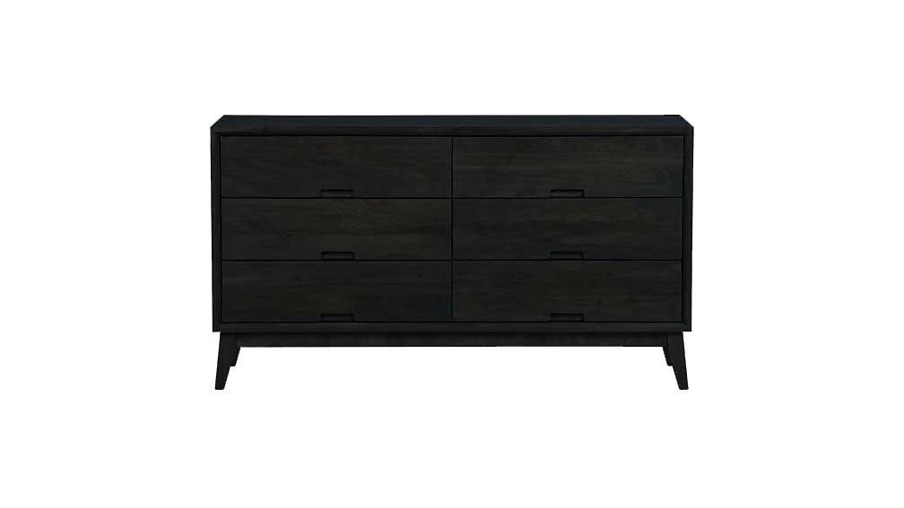 APRODZ Mango Wood Storage Cabinet Cruz Chest of 6 Drawers Furniture for Living Room Black, Brown (cd-26.6)-image-39