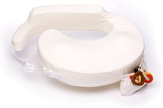 My Brest Friend Deluxe Nursing Pillow | With 100% Organic Cotton Slipcover | Ergonomic Breastfeeding Pillows | Supports Both Mom and Baby | Breastfeeding Essentials | Handy Side Pocket | Cream