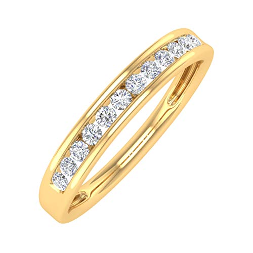 1/4 Carat Channel Set Diamond Wedding Band Ring in 14K Solid Gold