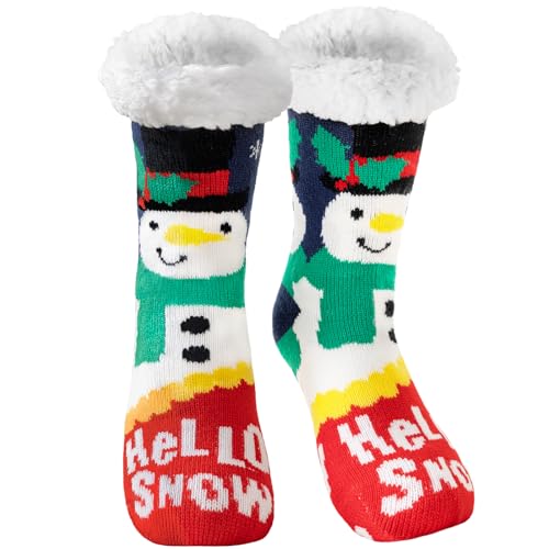 Niofind Kuschelsocken für Herren Damen, Warme Stoppersocken Rutschfest Wintersocken Hüttensocken, Flauschig Weihnachtssocken, Winter Thermosocken Haussocken mit ABS Stopper Weihnachten