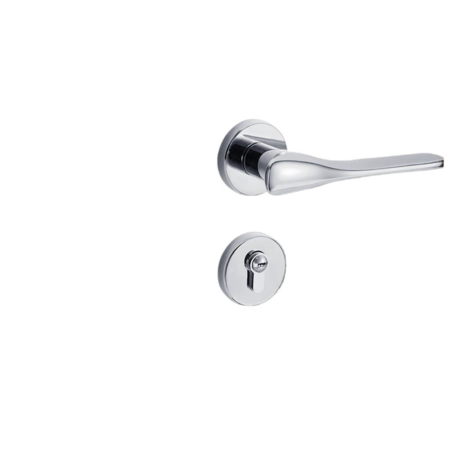 Jqeyewykk 5V Indoor Door Lock Golden Split Magnetic Handle Bedroom Electroplated Silent Solid Wood(Bright Chrome 7255 Magnetic)