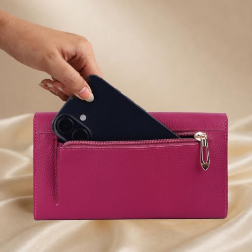 Image of Steve Jhonson Leather Wallet for Women - Mini Hand Purse with Card Holder - Women Stylish Clutch Purse - Cute Mini Ladies Wallet for Daily Use - Fancy Ladies Purse with Slim Design (Pink)