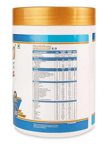 Image of PENTASURE 2.0 High Protein High Calorie | Lean Mass Gainer Powder | Weight Gain Supplement with Vitamin & Mineral | Chocolate flavor - 400g | 34.7g Protein per 100g