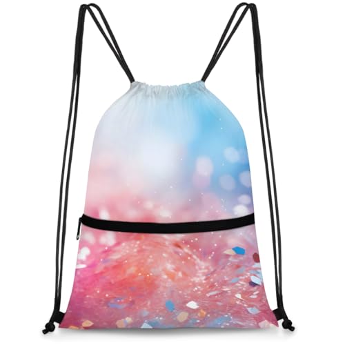 Abstract Colored Rain Drawstring Bag Drawstring Backpack Waterproof Smooth Sport Draw String Back Bag Gym Camping Beach Bag for Men Women