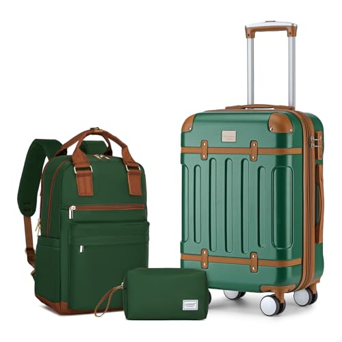 LARVENDER Luggage Sets 3 Piece Expandable Carry on Luggage 22x14x9 Airline Approved Hardshell...